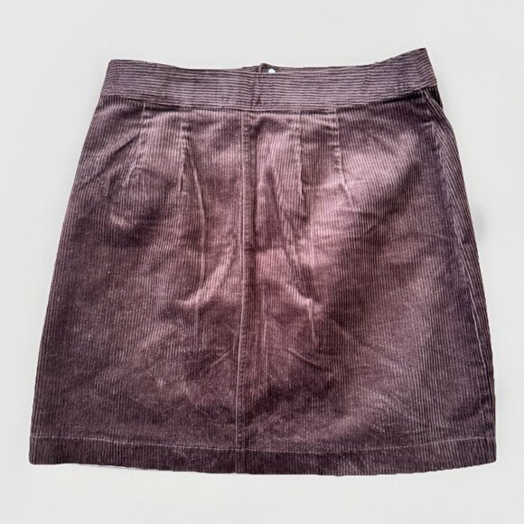 Ann Taylor LOFT Womens Skirt Size 6 Brown Corduroy Pockets Gold Buttons - Picture 7 of 7